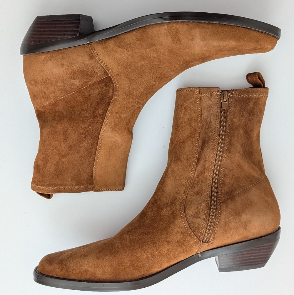 Madewell The Idris Ankle Boot Russet Tan Brown Women's Suede Boots Size 11 - Picture 2 of 9
